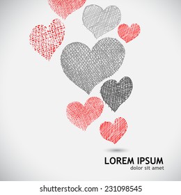 abstract background Heart symbol shading. Vector