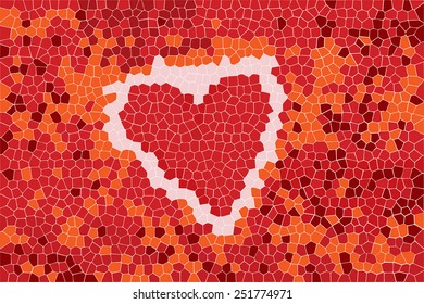 Abstract background with hearth sign and mosaic pattern for your design