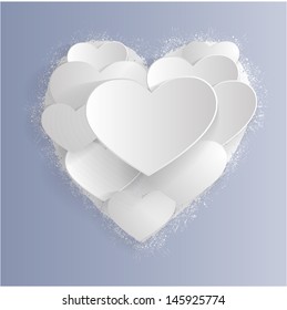 Abstract background with hearts 