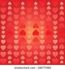 Abstract background of hearts arranged vertically