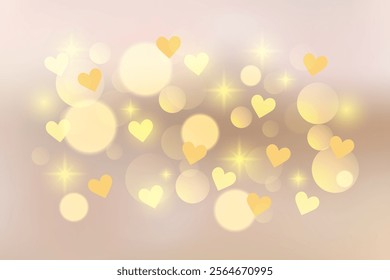 Abstract background with hearts.  The bokeh effect. Texture for Valentine's Day. It can be used in advertising, social media, and web design.
