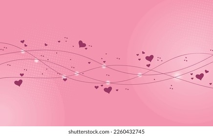 Abstract background with hearts and cute line