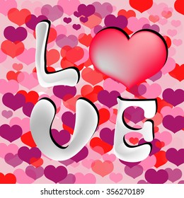 Abstract background with hearts. Hand drown. Valentines day card design. Vector EPS10.
