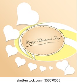 Abstract background with hearts and Happy Valentine's Day in a frame