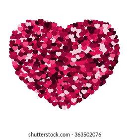 Abstract background with hearts isolated on white background . Vector illustration for greeting cards ,invitations for a wedding or anniversary . Design for Valentine's day .