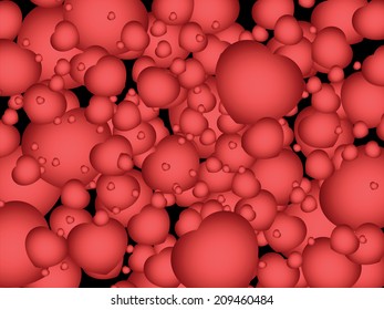 Abstract background with hearts on a dark background