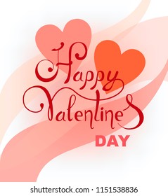 Abstract background with hearts on the day of the holy valentine. Vector illustration, lettering