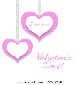 Abstract background with hearts and pearl. For Valentine's Day, weddings, dates. Can be used as greeting cards, placards, banners.