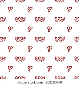 Abstract background is in the hearts. Seamless geometric pattern. vector repeating texture