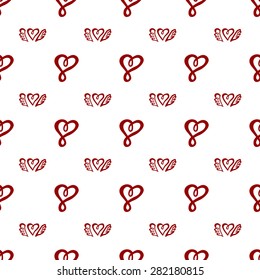 Abstract background is in the hearts. Seamless geometric pattern.  vector repeating texture