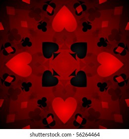 An abstract background of hearts, spades, clubs and diamonds