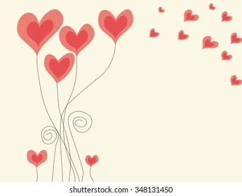 Abstract background with hearts for St. Valentine day. Concept of love. Vector illustration