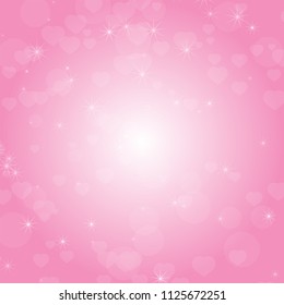 Abstract background with hearts, stars and circles. Simple flat vector illustration