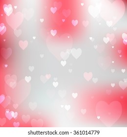 Abstract background with hearts. Stock vector.