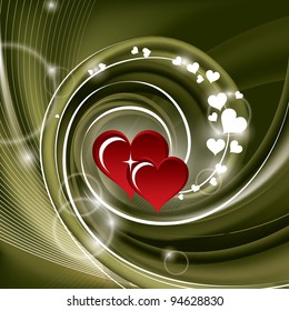 Abstract Background with Hearts. Vector Illustration.