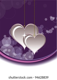 Abstract Background with Hearts. Vector Illustration.