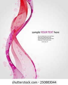 Abstract background with hearts and waves