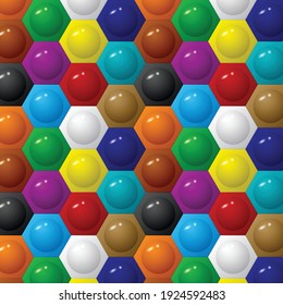 Abstract background with hexagon constractor bricks different colours