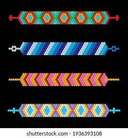 Abstract background with hexagon constractor bricks different colours. Three color geometric pattern for your designs