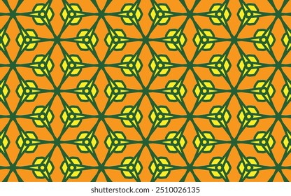 Hexágono de fondo Abstractas y diseño art déco moderno daigonal para decorar el producto y el Fondo de pantalla y otros. ikat, decoración, verde, amarillo, gráfico, flores, brillante.