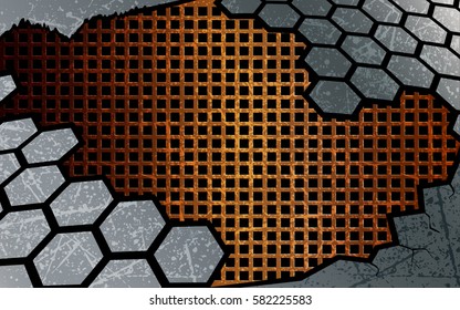 Abstract  background. Hexagon design template. Vector and illustration.