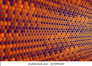 Abstract background, hexagon geometry, beveled on a gradient background, vector
