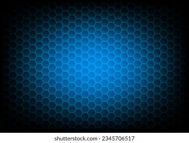 abstract background hexagon with gradient blue colors, vector illustration