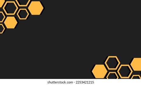 Abstract background with hexagon grid cell on black background vector illustration.