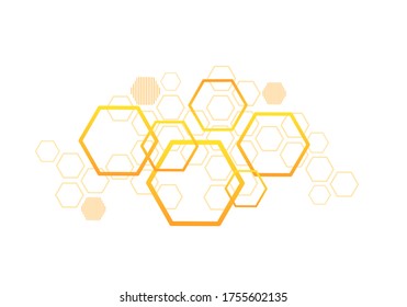Abstract Background With Hexagon Grid Cells. Graphic Design Vector.