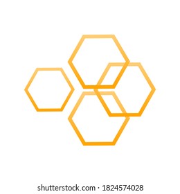 Abstract background with hexagon grid cells. Graphic design vector.