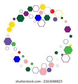 Abstract background with hexagon grid cells.  Vector illustration.