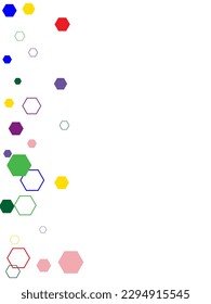 Abstract background with hexagon grid cells.  Colorful hexagon background.