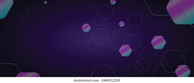 Abstract background with hexagon neon shapes, Geometrical background