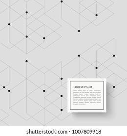 Abstract background with hexagon pattern and dots.