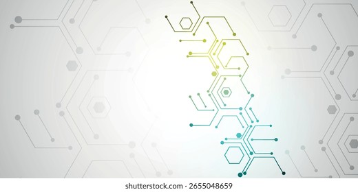 Fondo Abstractas del concepto futurista del patrón del hexágono. Vector de fondo en concepto de tecnología.