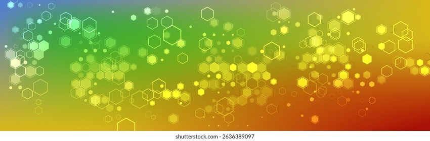 Abstract background with hexagonal cells or honeycomb shape elements set. Modern innovation communication technology business background. Vector illustration background.