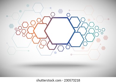 abstract background of hexagonal cells. From large to small. Vector graphics.