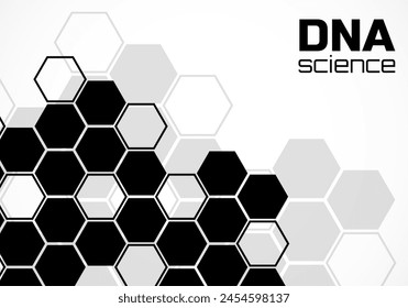 Abstract background of hexagonal cells. Molecular structure. Technology polygonal concept. Vector illustration