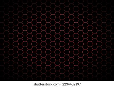 abstract background hexagonal gray and red color tone pattern vector illustration