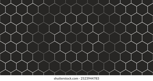 Abstract background of hexagonal honeycombs.  Vintage pattern in a silver shade on a dark background. An elegant pattern for your design.  It can be used in web design, packaging, printing, textiles