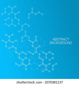 Fondo abstracto de la estructura molecular hexagonal. El concepto de asistencia sanitaria innovadora, biotecnología, nanotecnología. Ilustración con compuestos químicos y genéticos.