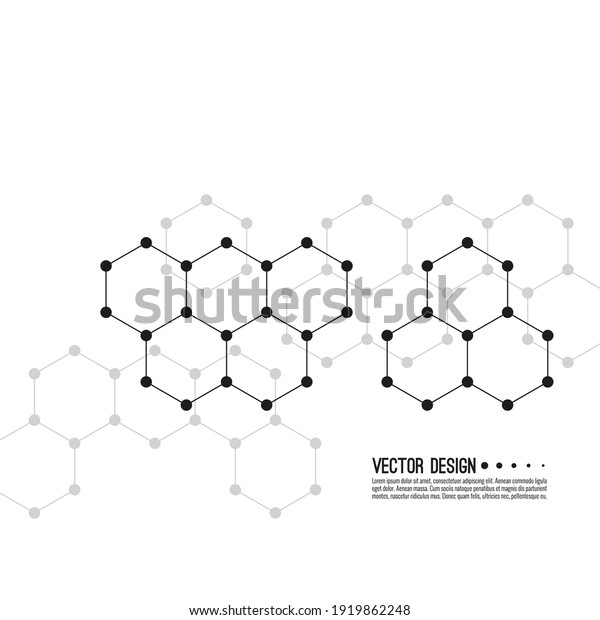 Abstract background of hexagonal molecular structure.\
The concept of innovative biotechnology chemical and genetic\
compounds. 