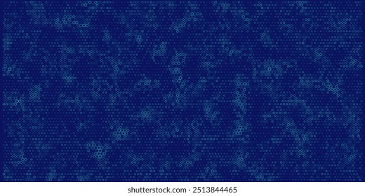 Abstract background hexagonal pixels. Rectangle mosaic blue gradient design. Vector Illustration.