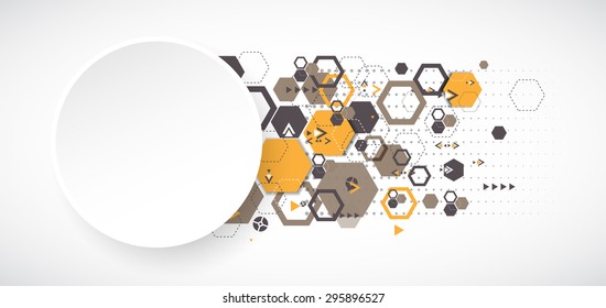 Abstract background with hexagonal shapes. Vector