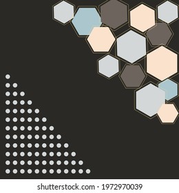 abstract background with hexagons and circles
