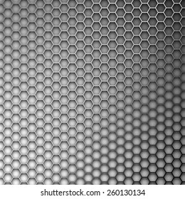 Abstract background. Hexagons in the form of a metal lattice.