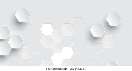 Abstract background with hexagons. Abstract hexagon polygonal pattern background. seamless bright white abstract honeycomb background.
