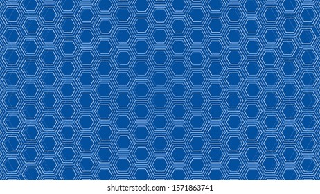 Abstract background of hexagons outline. Vector rendering of 3d. Wire-frame style. The layers of visible and invisible lines are separated