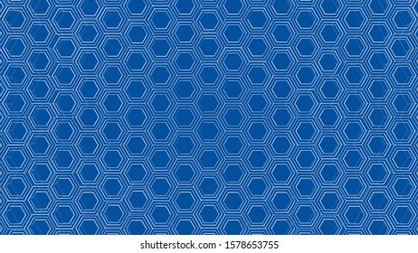 Abstract background of hexagons outline. Vector rendering of 3d. Wire-frame style. The layers of visible and invisible lines are separated