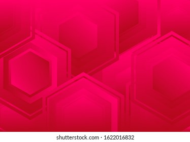 Abstract Background Hexagons Red Color Modern Vector Design